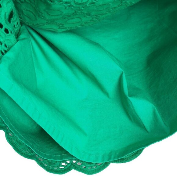 Talbots Lace Overlay Dress Size 14 Green Fully Lined 100% Cotton Back Zip EUC - Picture 5 of 7